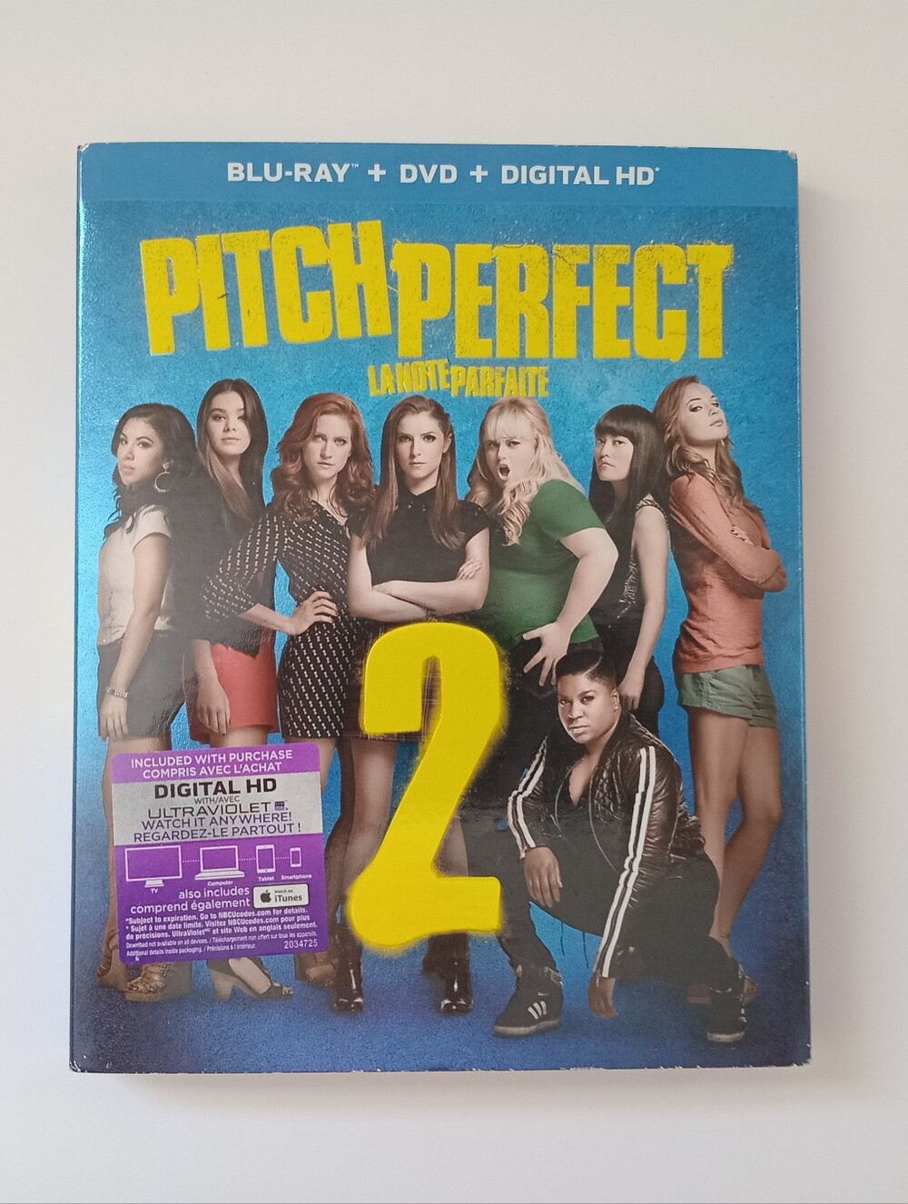 Pitch Perfect 2 Blu-ray + DVD 2015 w/ Slipcover – Anna Kendrick Rebel Wilson